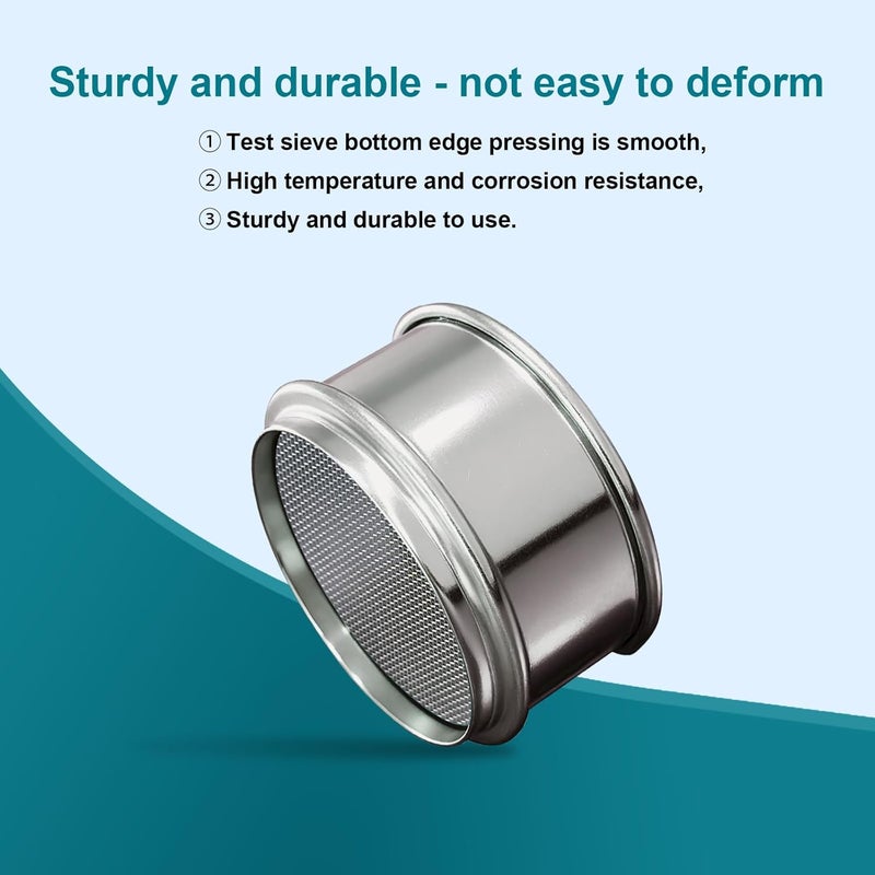 LVDALAB Full 304 Stainless Steel Mesh Sieve Screen, 24 Mesh(0.8mm) Aperture, 2.4inch(6CM) Dia Standard Sample Analysis Test Sieves Sifters Strainer for Industrial Laboratory Homes - Image 5